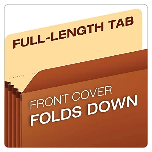 Pendaflex Expanding File Pockets, Letter Size, 5.25" Expansion, Reinforced with DuPont™ Tyvek® Material, Redrope, 10 per Box (1534G-OX)