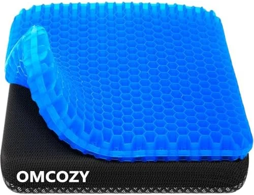 Gel Seat Cushion - Cooling seat Cushion (Super Large & Thick), Breathable Honeycomb Design Absorbs Pressure Points Seat Cushion, Gel Cushion for