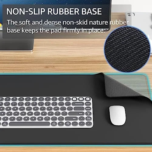 KTRIO Large Gaming Mouse Pad Desk Mat - Superior Micro-Weave Cloth for Precise Mouse Control, Non-Slip Rubber Base, Stitched Edges, Water-Resistant