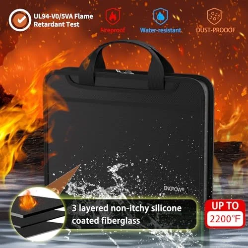 ENGPOW Accordion File Organizer, Fireproof Expanding File Folder with 13 Pockets Document Organizer with Handle & Labels, Portable Home Travel Safe