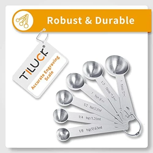 TILUCK Stainless Steel Measuring Cups & Spoons Set, Cups and Spoons, Kitchen Gadgets for Cooking & Baking (10)