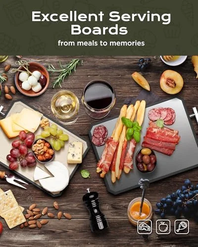 SNOWCLAD Stainless Steel Cutting Board, Double Sided Steel Bread Boards for kitchen, Stainless Steel/Wheat straw pp Large Board for meat, non toxic