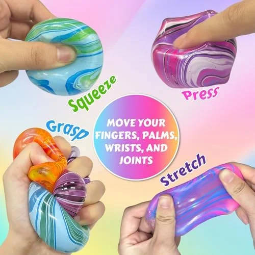 4 Pcs Stress Cube Squishies Fidget Toys, Ice Cube Shape Squeeze Toys, Slow Rise Stress Balls Sensory Toy for Kids Adults with Autism, Stress Relief