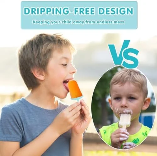 Miaowoof Silicone Popsicles Molds for Toddlers - 6-Cavity Non-BPA Premium Silicone Small Popsicle Molds, Ice Pop Mold with 6 Colorful Reusable Sticks