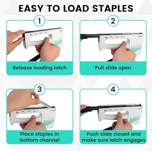 HAUSHOF Light Duty Staple Gun - Upholstery Staple Gun with 800PCS JT21 Staples and Stapler Remover, Fits JT21 Staple of 1/4'', 5/16'' & 3/8'', Used