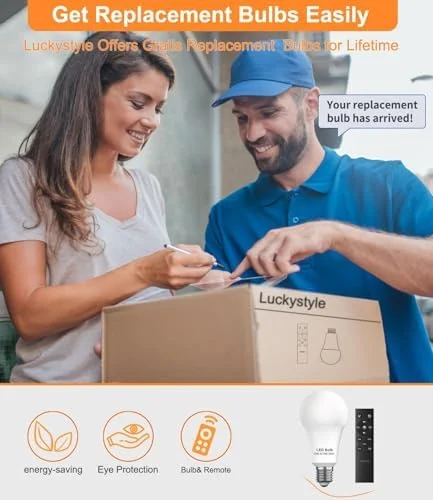 luckystyle Dimmable Floor Standing Tall Lamp, 12W Led Bulb with Lampshade, Foot Switch, Remote Custom Color Temperature Pole for Bedroom, Office