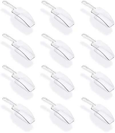 Super Z Outlet 5.5" Mini Acrylic Plastic Kitchen Scoops for Weddings, Candy Dessert Buffet, Ice Cream, Protein Powders, Coffee, Tea (Clear)