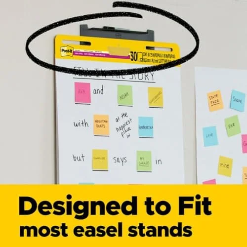 Post-it Super Sticky Easel Pad, 25 x 30 Inches, 30 Sheets Per Pad, 4 Pads, Large, White, Premium Self Stick Flip Chart Paper, Anchor Chart, Office