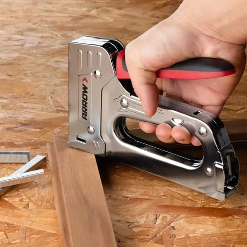 Arrow T55BL Staple Gun Kit, Heavy Duty Manual Stapler with 3750 Pieces T50 1/4", 3/8", 1/2" Staples, Soft Rubber Grip, for Upholstery Professional