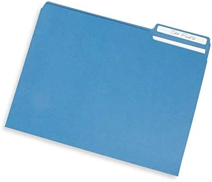 File Folder - 1/3 Cut Tab, Letter Size, Blue, Great for Organizing and Easy File Storage, 100 Per Box