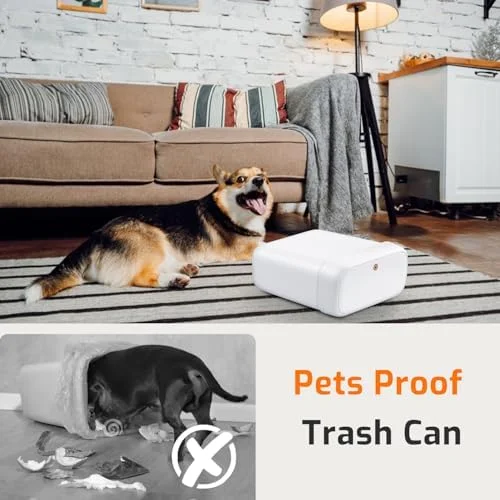 MOPALL Small Bathroom Trash Can with Lid, 2.6 Gallons, 10 L Slim Plastic Garbage Bin with Pop-Up Lid, Mini Waste Basket Can Dog Proof for Kitchen
