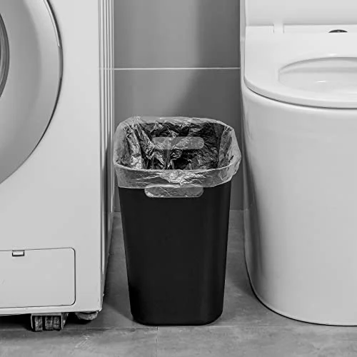 UUJOLY Plastic Small Trash Can Wastebasket, Garbage Container Basket for Bathrooms, Laundry Room, Kitchens, Offices, Kids Rooms, Dorms, 3.5 Gallon