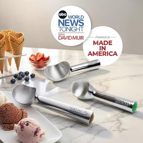 Zeroll, Size 20, in Silver 1020 Original Ice Cream Unique Liquid Filled Heat Conductive Handle Simple One Piece Aluminum Design Easy Release 40