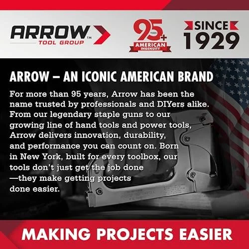 Arrow T55BL Staple Gun Kit, Heavy Duty Manual Stapler with 3750 Pieces T50 1/4", 3/8", 1/2" Staples, Soft Rubber Grip, for Upholstery Professional
