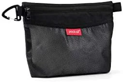 pack all Water-Resistant Material Zipper Pouch - Mesh Zipper Bags for Storage, Travel, Office (Black, Small)