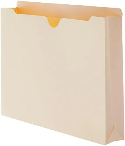 Amazon Basics Reinforced File Jackets - Letter Size, Straight-Cut Tab, 2 Inch Expansion, Manila, 50-Pack