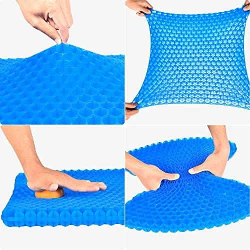 Gel Seat Cushion - Cooling seat Cushion (Super Large & Thick), Breathable Honeycomb Design Absorbs Pressure Points Seat Cushion, Gel Cushion for