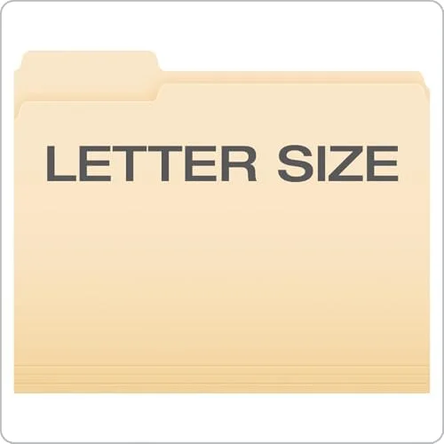 Pendaflex File Folders, 250 Bulk Pack, Durable Manila Folders, Letter Size (8.5" x 11"), 3 Tabs for Easy Labeling, Everyday Filing Essential for