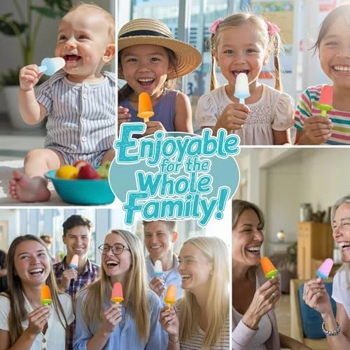 Miaowoof Silicone Popsicles Molds for Toddlers - 6-Cavity Non-BPA Premium Silicone Small Popsicle Molds, Ice Pop Mold with 6 Colorful Reusable Sticks