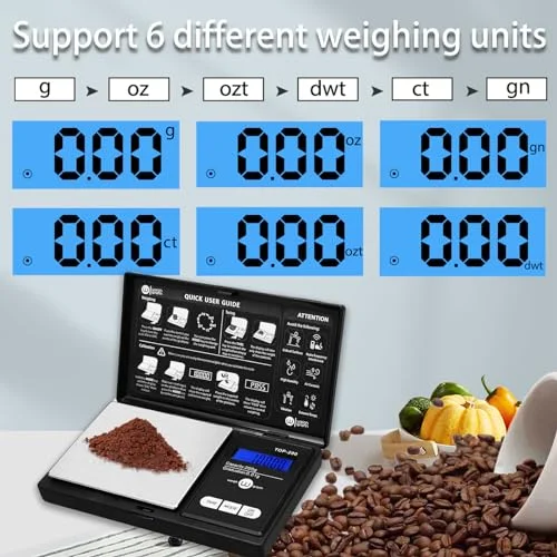 Weigh Gram 200g Digital Pocket Gram Scale 0.01g Accuracy - 200g x 0.01g Mini Digital Grams Scale, Small Food Scale, Jewelry Scale, Ounces Grains Scale