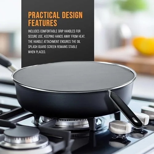 U.S. Kitchen Supply 4-Piece Stainless Steel Splatter Guard Set (13", 11.5", 10", 8”) Fine Mesh Cover, Grease & Oil, Splatter Screen for Frying Pan