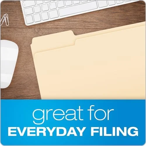 Pendaflex File Folders, 250 Bulk Pack, Durable Manila Folders, Letter Size (8.5" x 11"), 3 Tabs for Easy Labeling, Everyday Filing Essential for