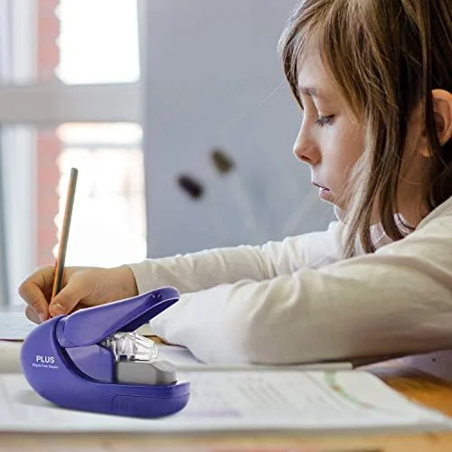 Plus Paper Clinch Compact Staple-Free Stapler - Blue