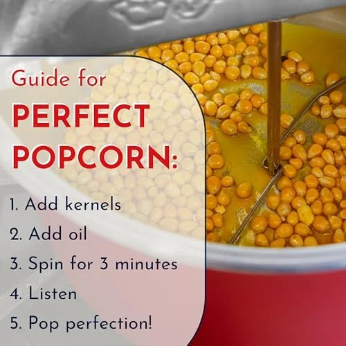 Original Whirley Pop Popcorn Machine – 3-Minute Stovetop Popcorn Maker for Home Movie Snacks & Game Night – Wabash Valley Farms – Aluminum Pot With