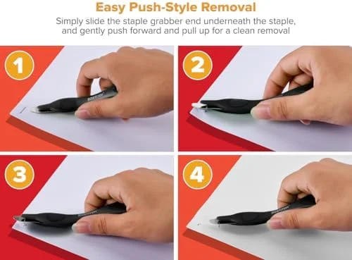 Bostitch Office Professional Push Style Easy Staple Remover - Black, 3-Pack (30000-BLK-3PK)