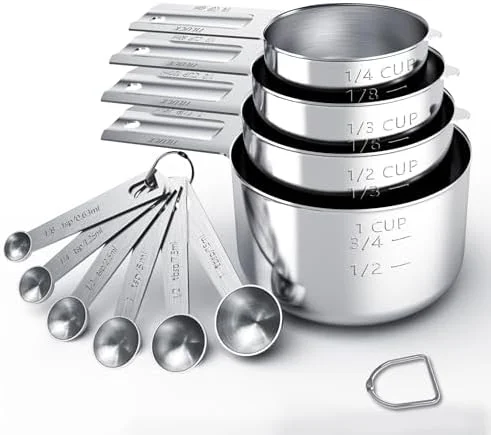 TILUCK Stainless Steel Measuring Cups & Spoons Set, Cups and Spoons, Kitchen Gadgets for Cooking & Baking (10)