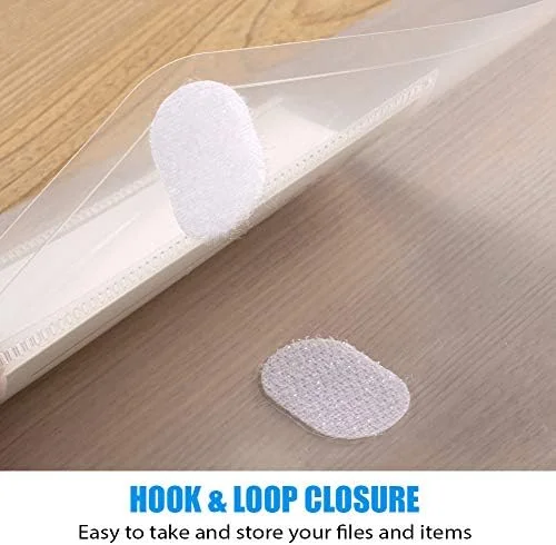 Sooez 10 Pack Plastic Envelopes File Folders, Clear Folder for Document US Letter A4 Size Poly Envelopes with Label Pockets for School Home Work